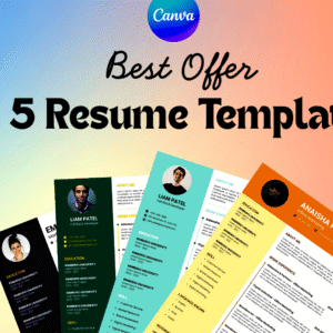Get 5 modern, editable Canva resume templates for just ₹49! ATS-friendly, easy to customize, and perfect for freshers & professionals. Instant download.